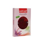 زعفران هاله ۱ مثقال نوین زعفران – طلای سرخ ایرانی با بسته‌بندی نمادین از نور و رنگ